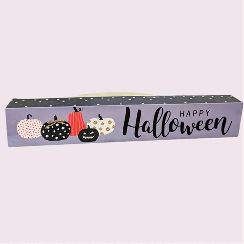 Happy Halloween Wood Sign 12x2x1.25